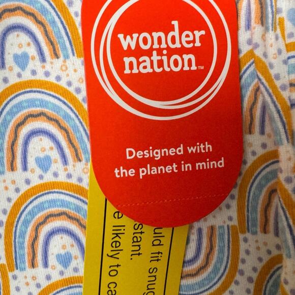 Wonder Nation Two Piece Toddler Matching Sleep Rainbow Patterned Pajama Set NWT - Picture 6 of 7